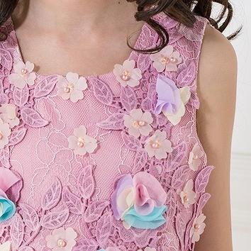 ドレス 女の子 フォーマルドレス 子供服 ワンピース ピンク ローズ