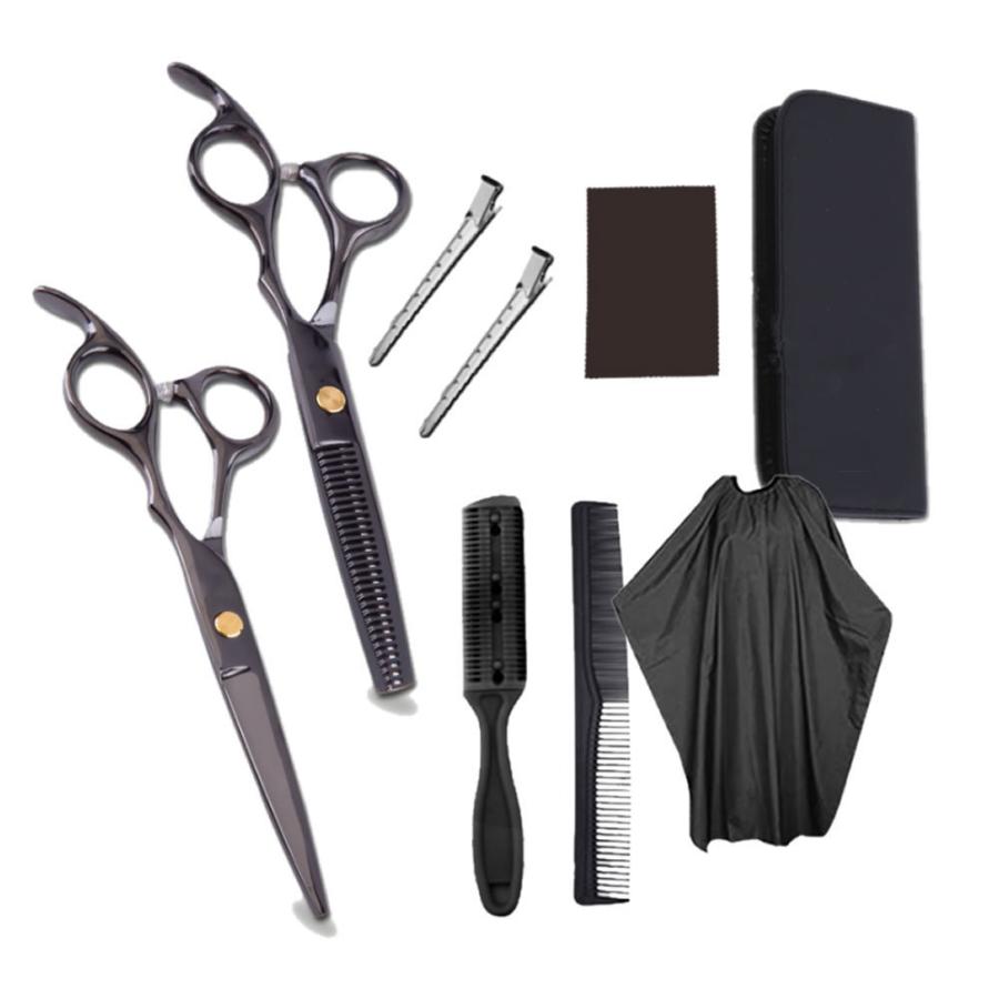 ヘアカット シザー フルセット ブラックスタイル ケース ハサミ 散髪
