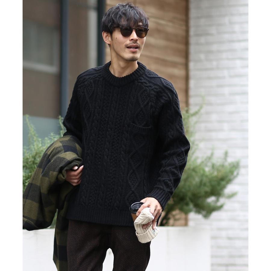 improves（インプローブス） ケーブルニット メンズ ローゲージニット