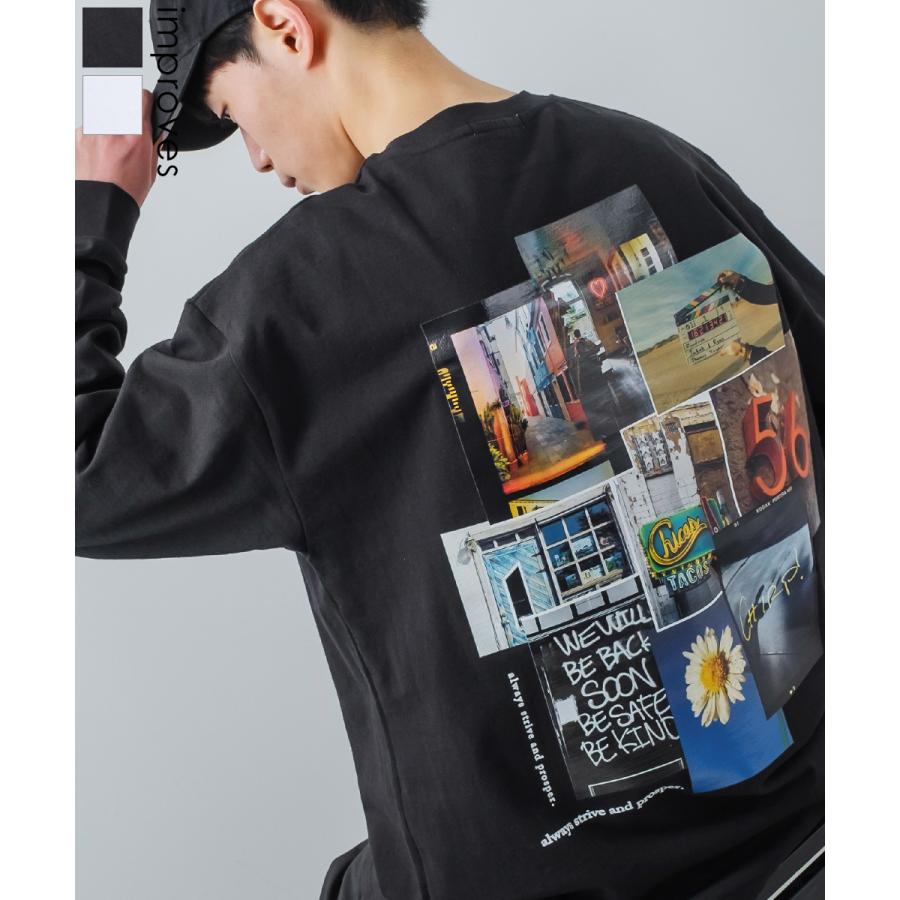 improves（インプローブス） フォトコラージュ バックプリント ロングT