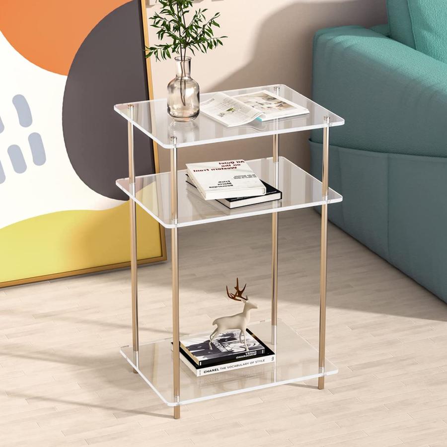 並行輸入品】BOEASTER クリアアクリルサイドテーブル 3段アクリル