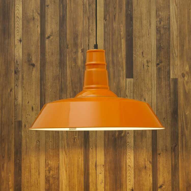 ペンダントライト 1灯 おしゃれ オレンジ色 アイアン 傘型 スチール
