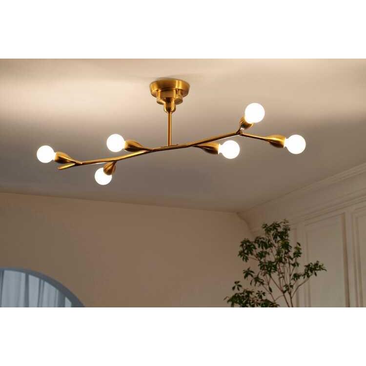 シーリングライト 6灯 ゴールド おしゃれ 明るい led電球 8畳 6畳