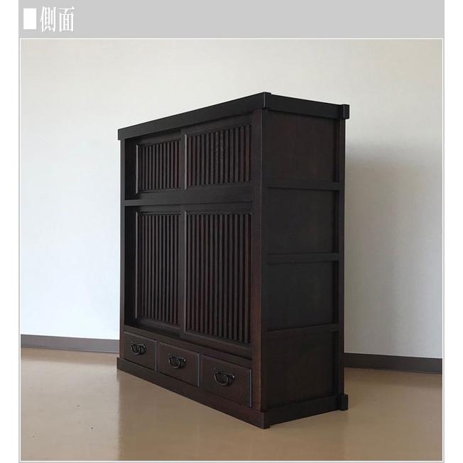 茶タンス 幅120cm 茶ダンス 和風 茶箪笥 木製 茶棚 無垢 サイドボード