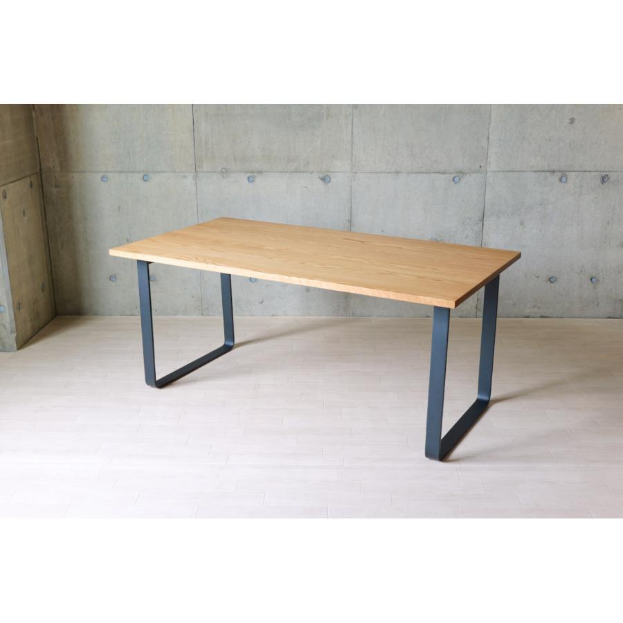 ダイニングテーブル 無垢天板 アイアン脚 オーク 140 160 180 無垢材