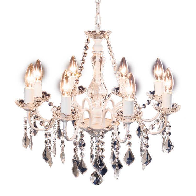 シャンデリア 8灯 ホワイト アンティーク 可愛い 8畳 10畳 明るい