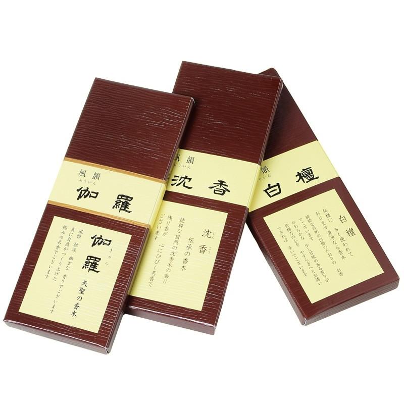 線香 みのり苑 風韻 お試し 3点セット 伽羅 沈香 白檀 : 稲葉仏壇店