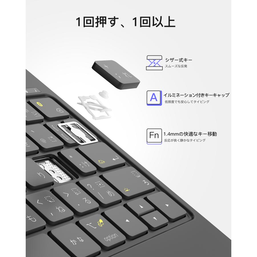Inateck マジックキーボード JIS日本語配列 iPad Air 第7 6世代 M3 M2