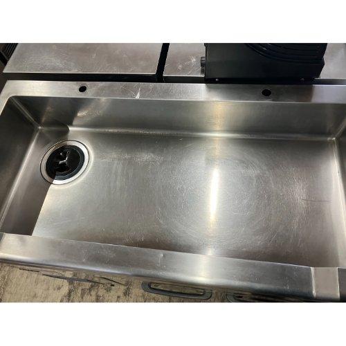 業界最長1年保証】舟形シンク付き冷蔵コールドテーブル フクシマ