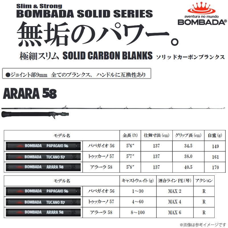 送料無料】ボンバダ ARARA アラーラ 58 （ベイトモデル） : バスメイト
