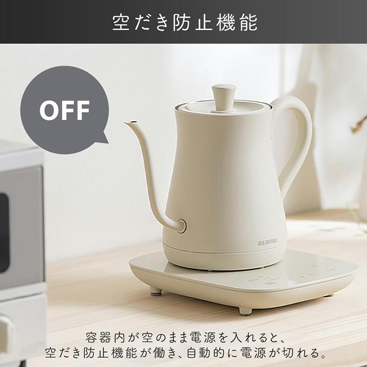 IRIS OHYAMA（アイリスオーヤマ） 電気ケトル 600ml おしゃれ 細口