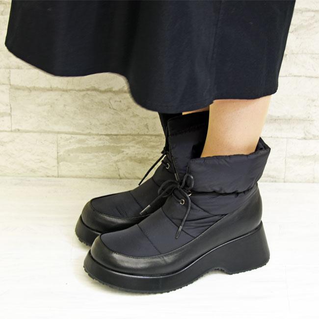 あしながおじさん ブーツ レディース 厚底 ブラック 黒 by スノー