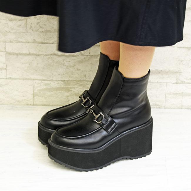 あしながおじさん ブーツ レディース 厚底 ブラック 黒 by 厚底ブーツ