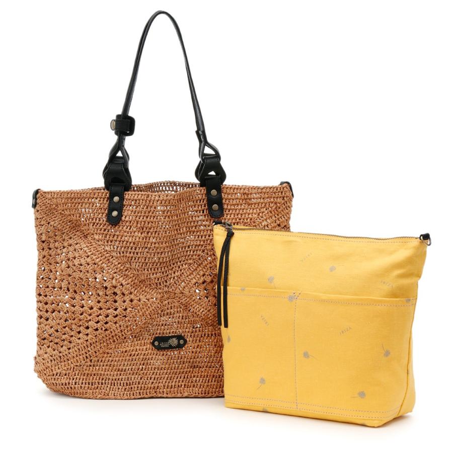 イビサ公式 ラフィアバッグ セミショルダー かごバッグ 斜めがけ