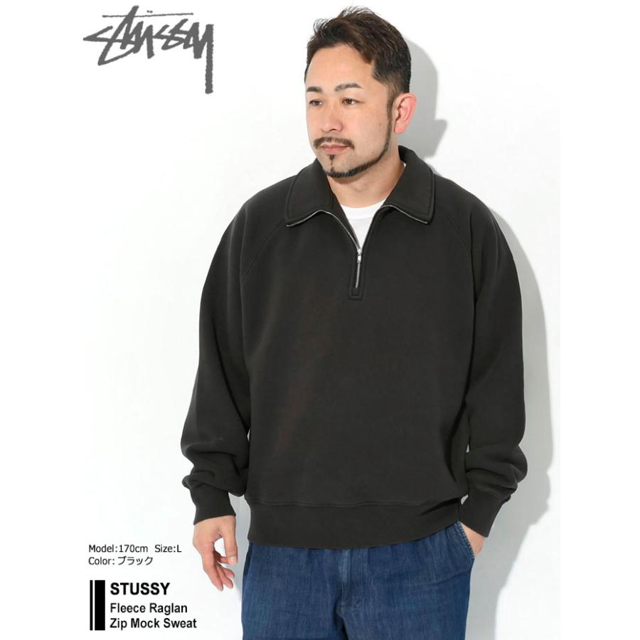 STUSSY（ステューシー） トレーナー メンズ Fleece Raglan Zip Mock