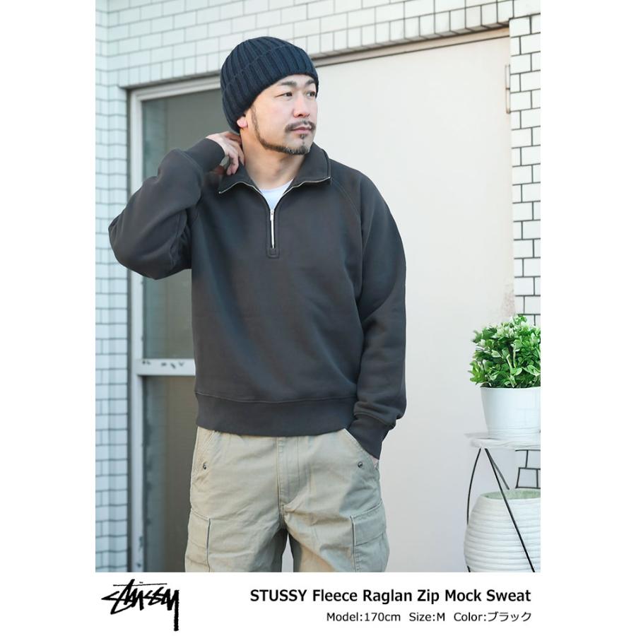 STUSSY（ステューシー） トレーナー メンズ Fleece Raglan Zip Mock