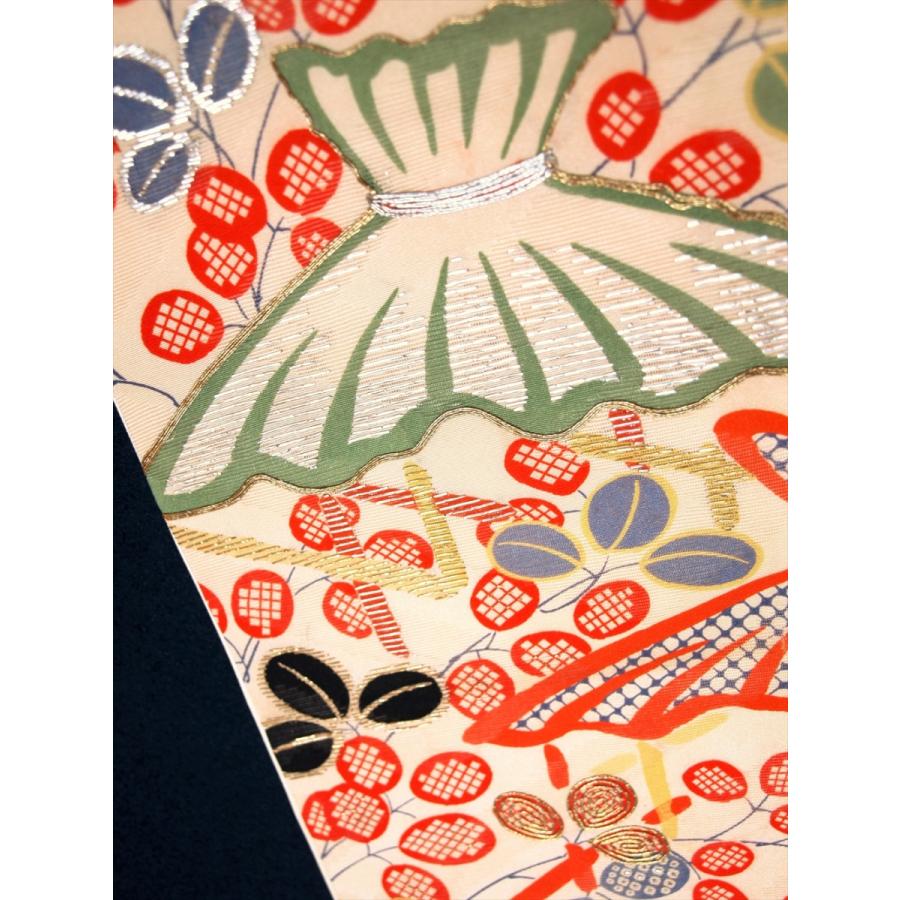 アンティーク帯 袋帯 紗 萩 東屋 紋紗 紗綾型 夏帯 夏着物 美品 レトロ