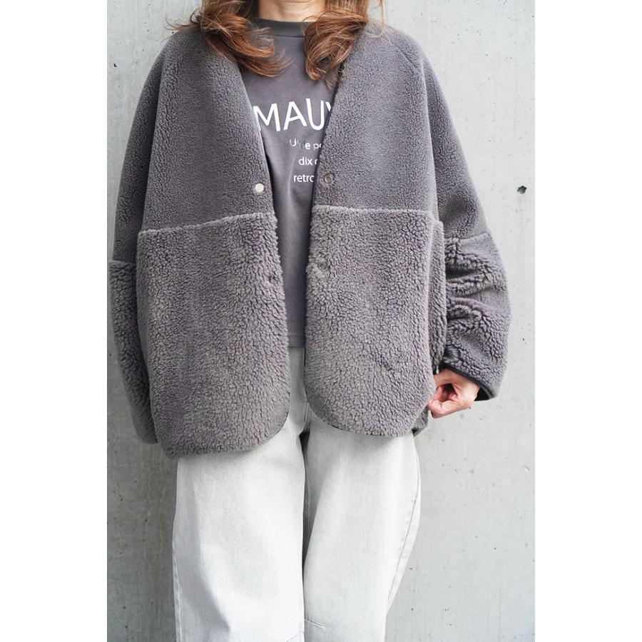 PASSIONE（パシオーネ） リバーシブル ノーカラーボアジャケット