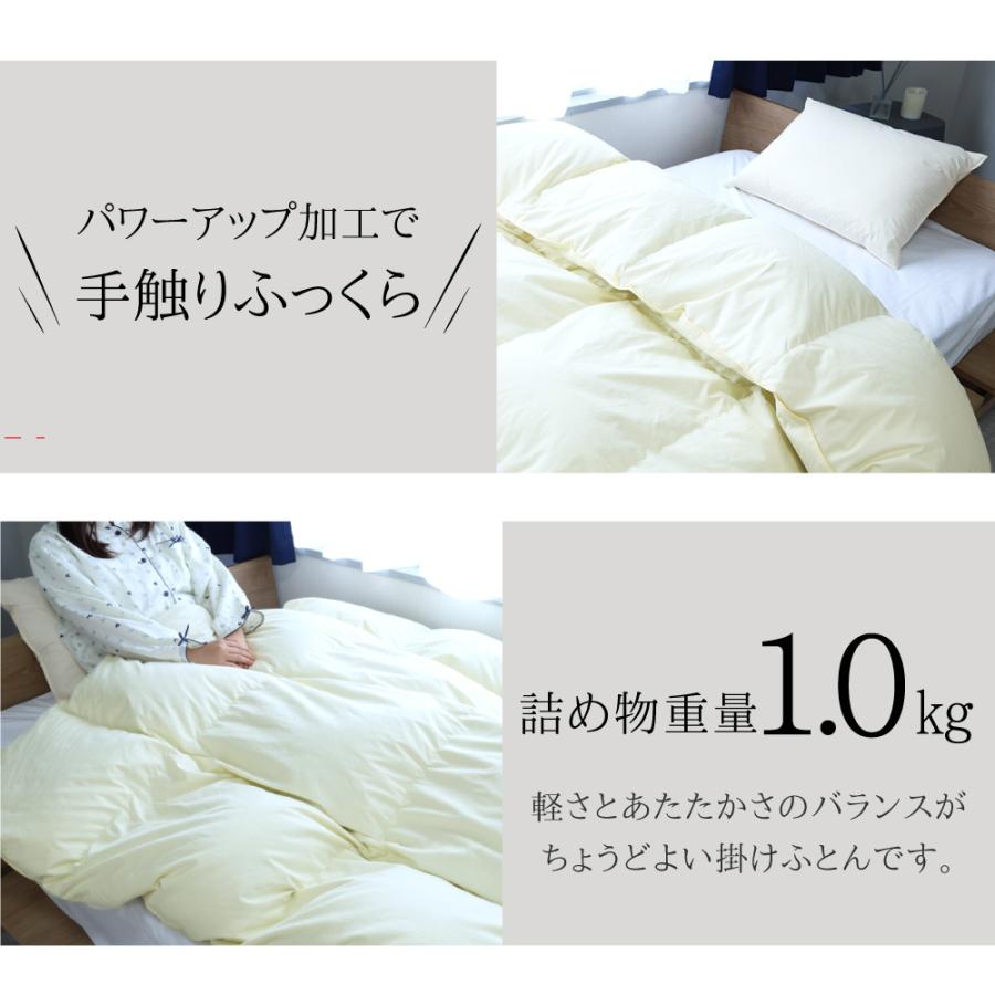丸八真綿 高品質 羽毛布団 羽毛 グレーグースダウン90％使用 1.0kg