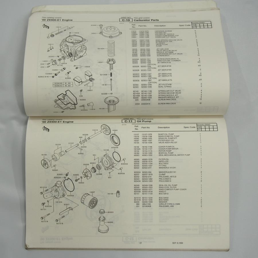 NINJA ZX-9R ZX900-E1 パーツリスト For Malaysia Market 2000年