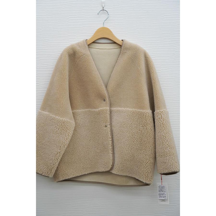 PASSIONE（パシオーネ） リバーシブル ノーカラーボアジャケット