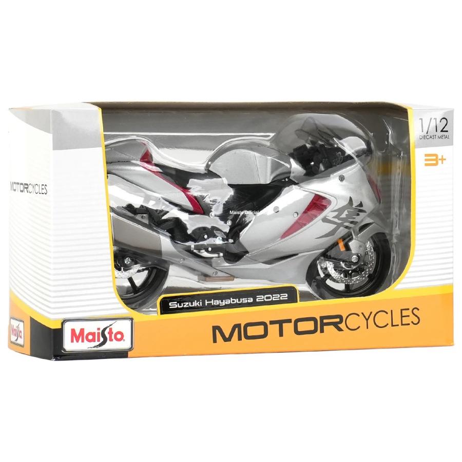 ミニカー バイク SUZUKI スズキ ハヤブサ 隼 HAYABUSA シルバー 1/12