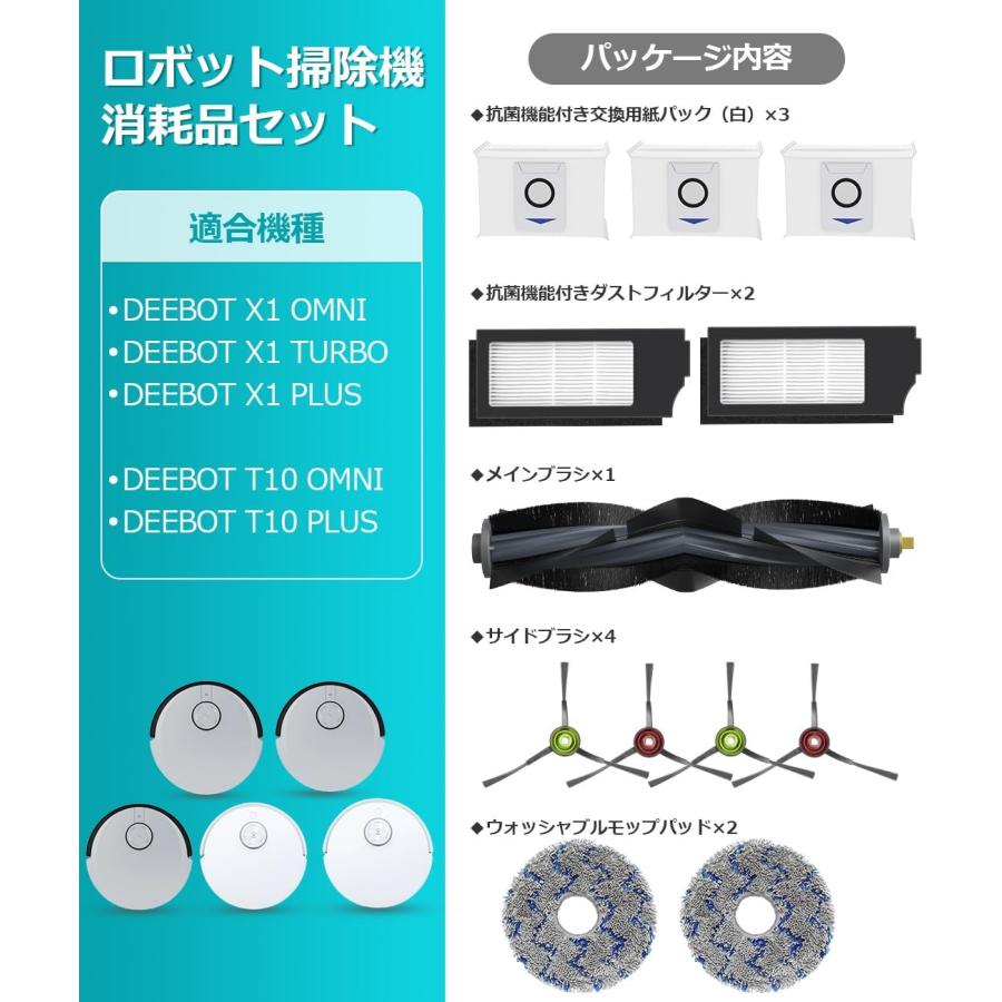 ECOVACS（エコバックス） 消耗品 DEEBOT X1 TURBO X1 OMNI X1 PLUS