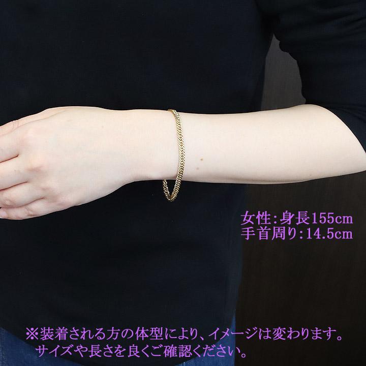 喜平 ブレスレット 18金 中空喜平 2面ダブル K18ゴールド 約4g-18cm