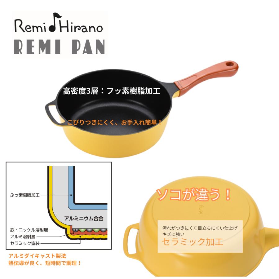 平野レミ公式】レミパン イエロー 24cm RHF-221 オール熱源対応 深型