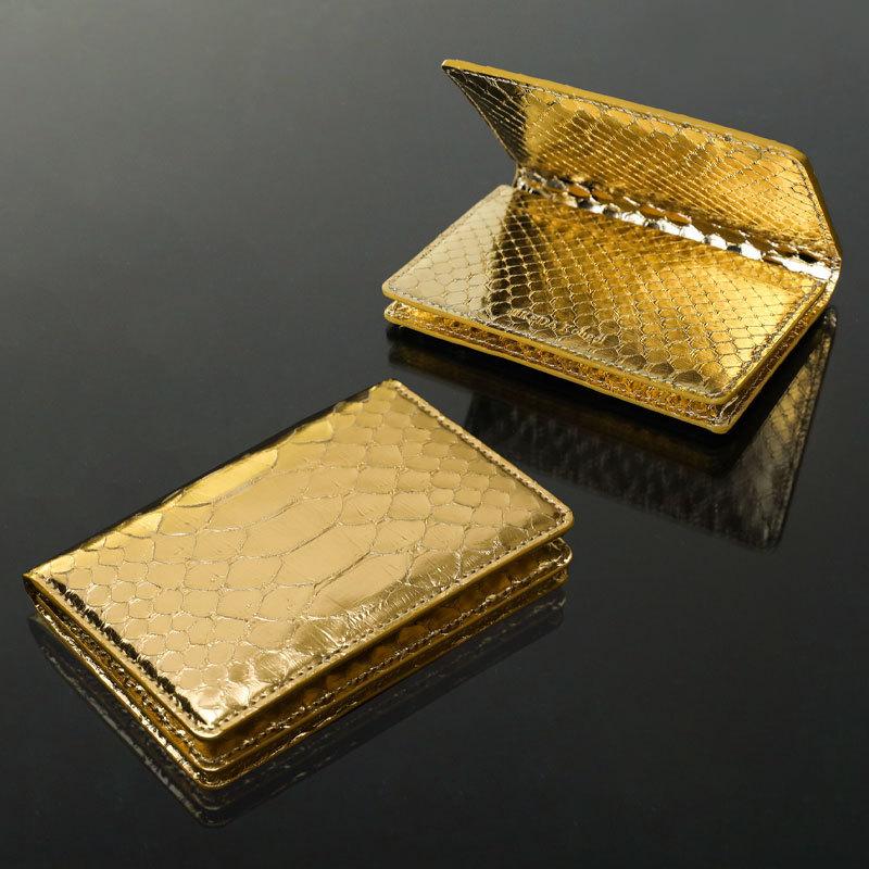 黄金パイソン 名刺ケース【池田工芸】日本最大のエキゾチックレザー