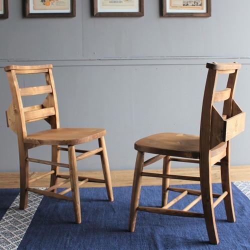 ダイニングチェア 2脚セット カントリー調 パイン材 ラック付き spp