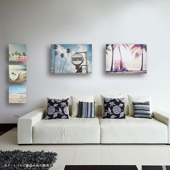 フォトパネル Surfboard and palm tree 海 サーフボード 看板 風景