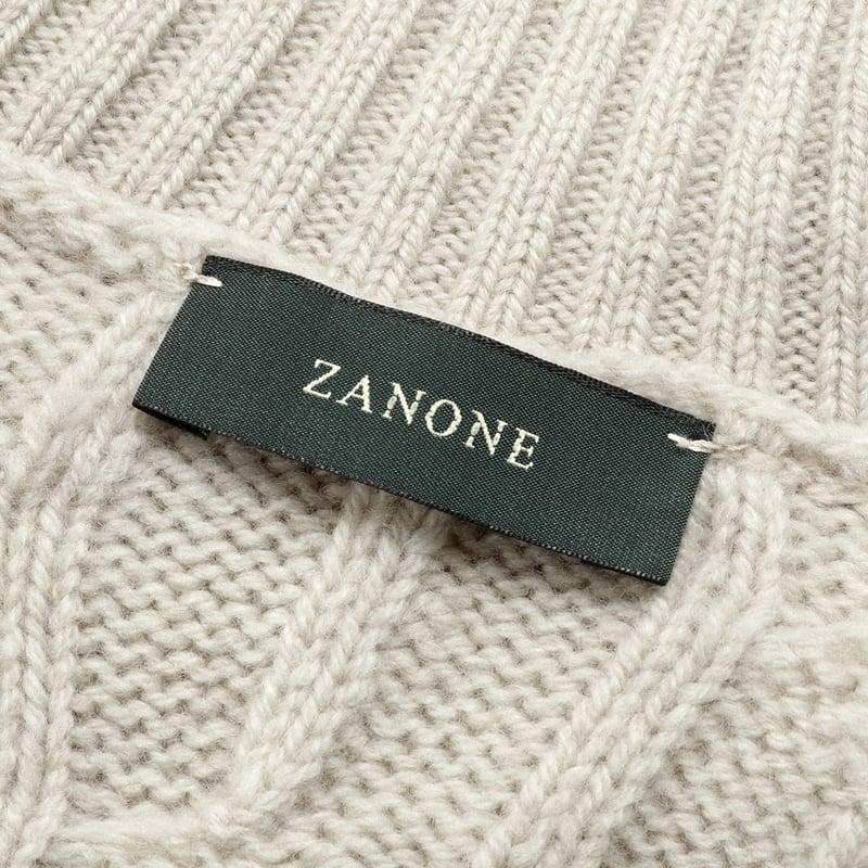 ZANONE（ザノーネ） ジーロンウール5ゲージケーブル編みタートルネック