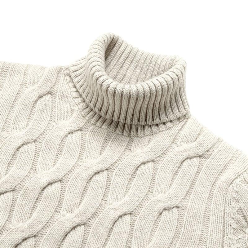 ZANONE（ザノーネ） ジーロンウール5ゲージケーブル編みタートルネック