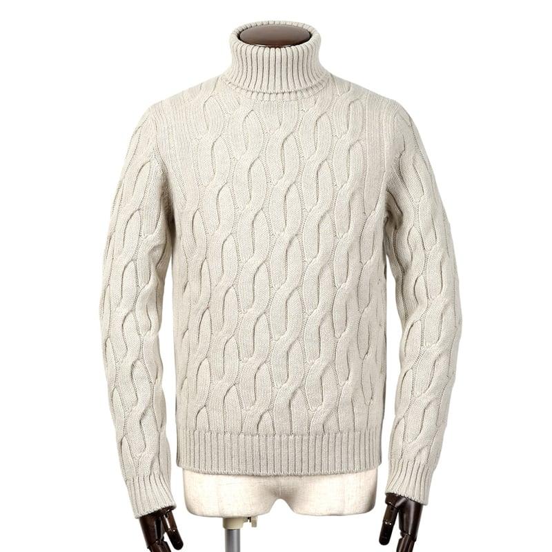 ZANONE（ザノーネ） ジーロンウール5ゲージケーブル編みタートルネック