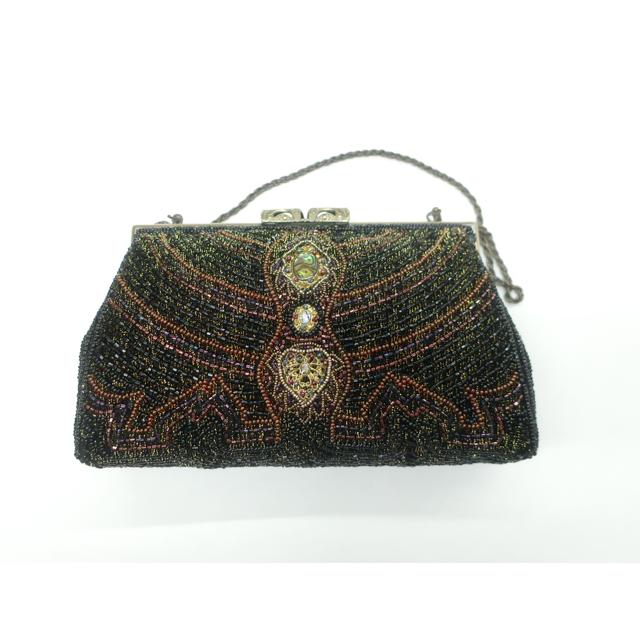 京都一輝堂》【着物】 アンティーク 和装小物 ビーズバッグ お洒落 R6W