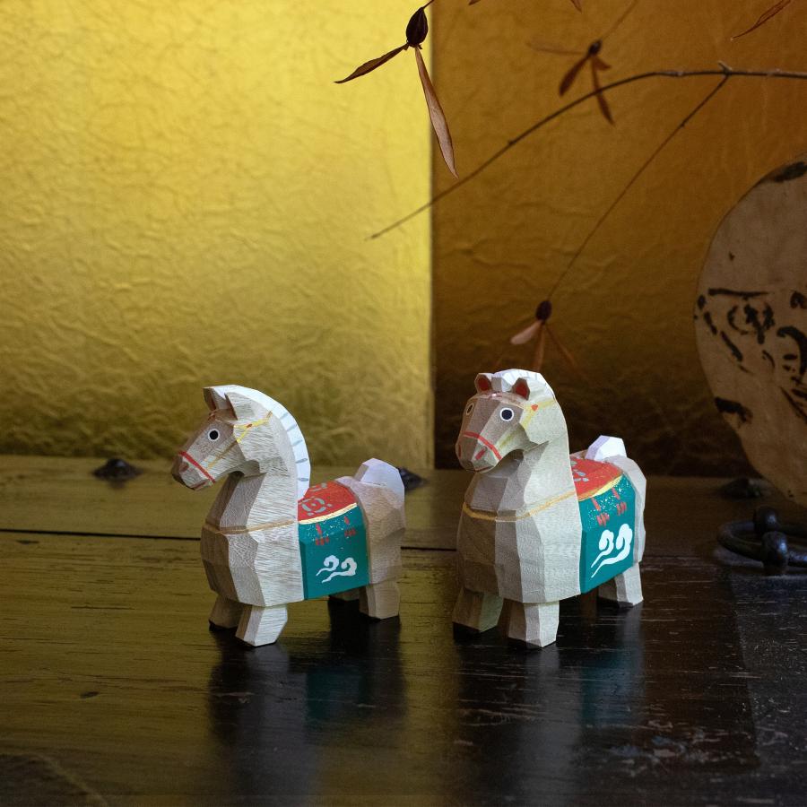 2026干支置物「午」うま(木地) 小サイズ/奈良一刀彫/人形/ウマ/馬/uma