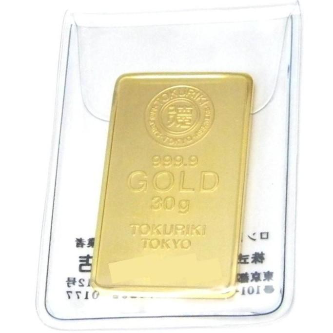 新品 徳力本店 純金 インゴット 地金 Au 30g 金塊 24金インゴット 金の