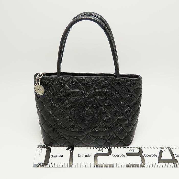CHANEL（シャネル） 復刻トート シルバー金具 キャビアスキン ブラック
