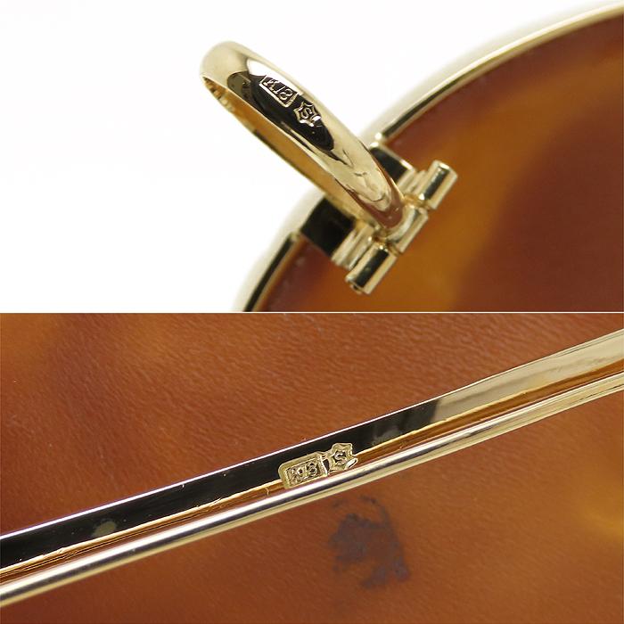 送料無料 K18 シェル カメオ 鑑別書付 約H75×W57mm 2人の女性 横顔 花