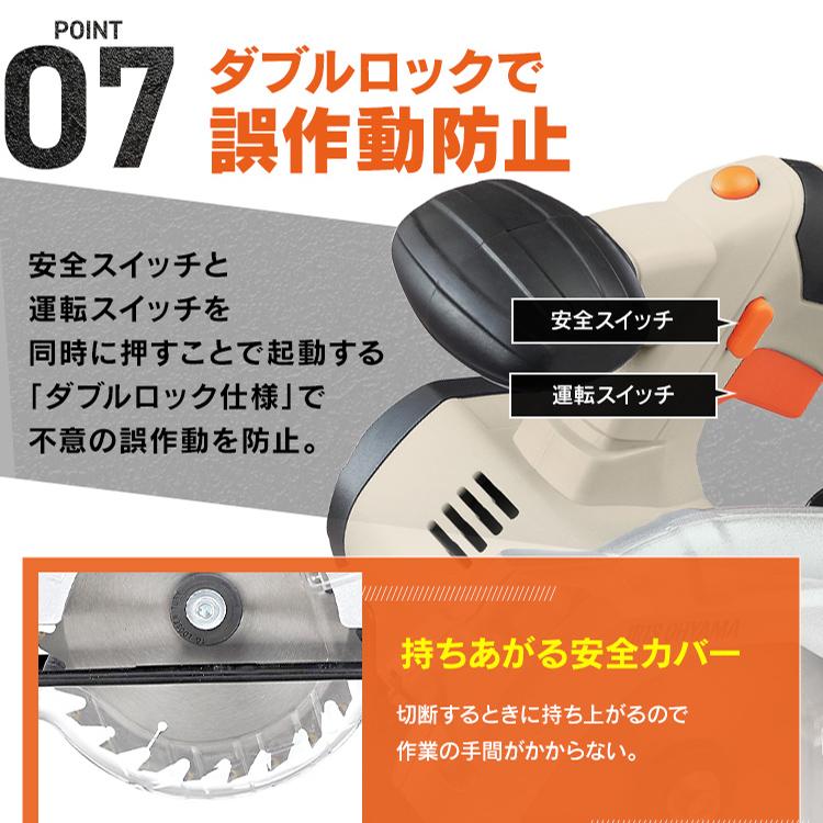 IRIS OHYAMA（アイリスオーヤマ） 丸ノコ 充電式 丸鋸 18V 電動 平行