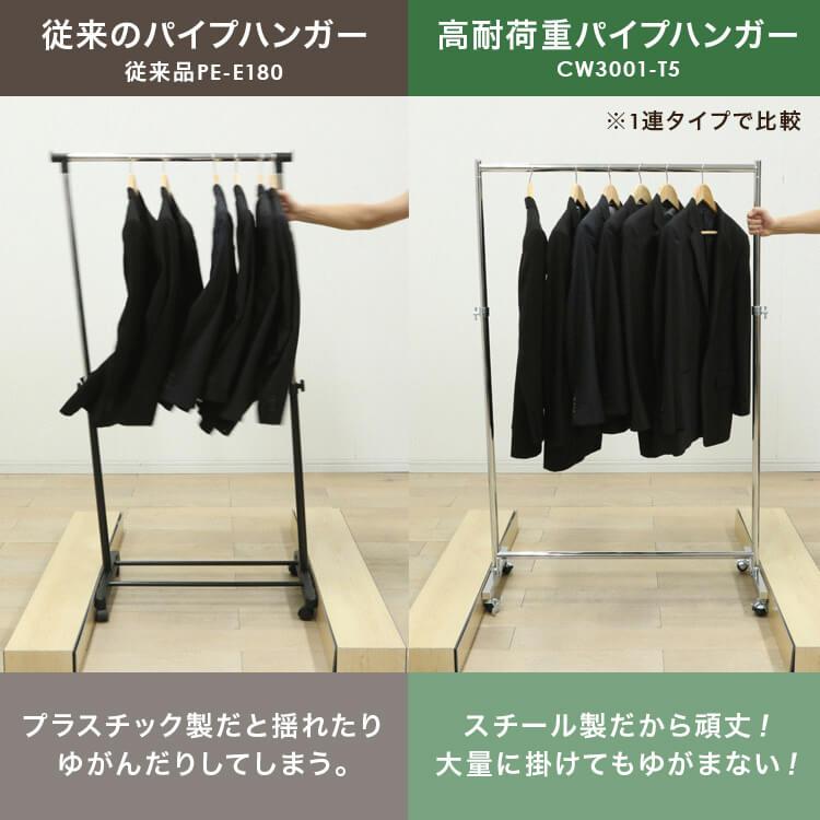 ハンガーラック 衣類ハンガー 洋服掛け スチール 高耐荷重 2段 頑丈