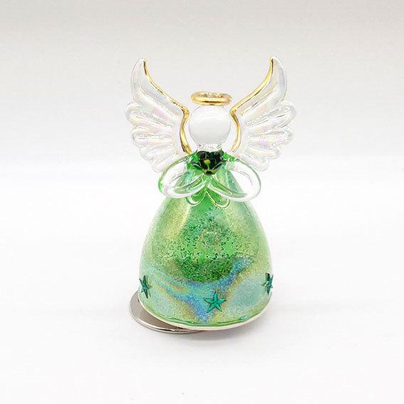 ニデックインスツルメンツ ガラス天使 オルゴール 星柄 グリーン 緑