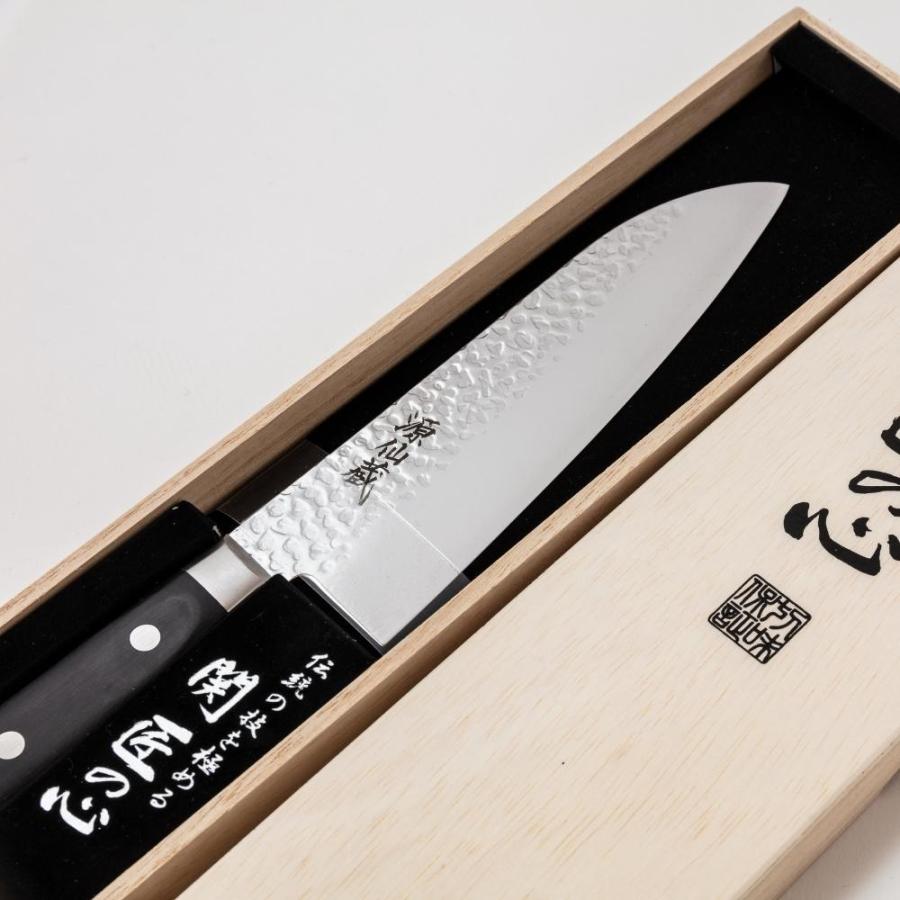 サンクラフト（SUNCRAFT） 日本製 源仙蔵 三徳包丁 黒合板 ダマスカス