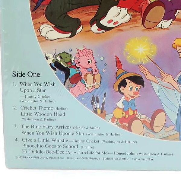 Disney（ディズニー） ピノキオ ピクチャーLPレコード 1980年 USA盤