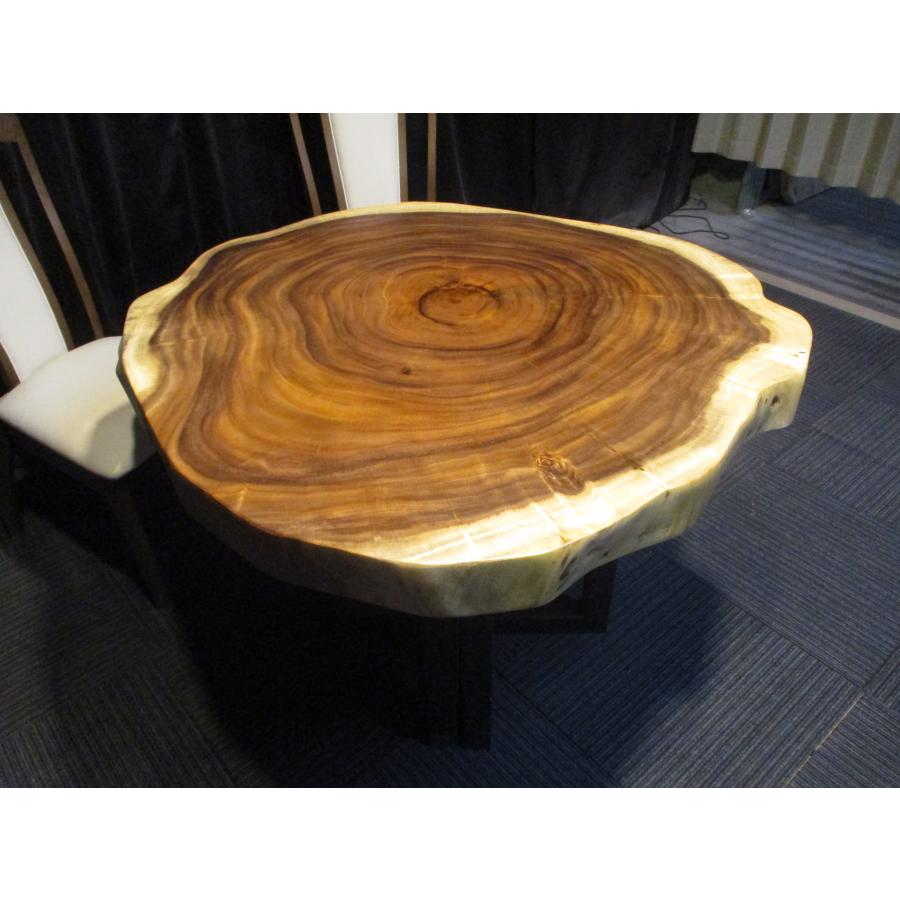 892 □ モンキーポッド 丸テーブル 輪切り 豪華 高級 一枚板 テーブル