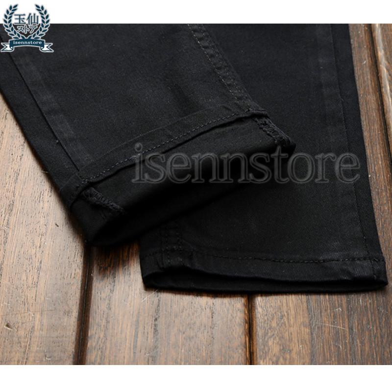 ブラックデニム バイカーデニム メンズ ジーンズ Gパン ストレッチ