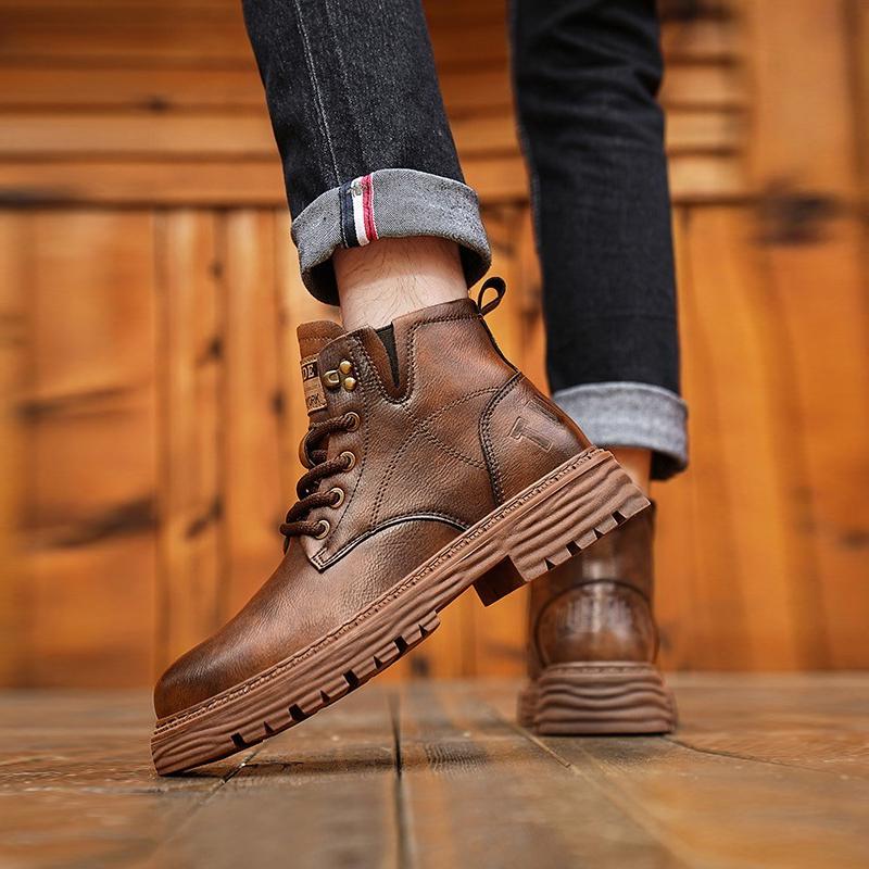 ブーツ メンズ ビジネスシューズ ショートブーツ 革靴 高級合革