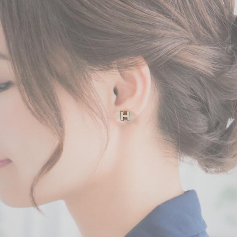 HERMES（エルメス） カージュドアッシュ Hキューブ ピアス メタル