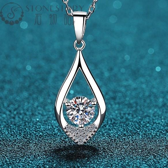 ネックレス レディース モアサナイト 水滴型 0.5ct 金属アレルギー対応